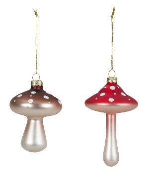 Xmas tree hanger "mushroom" h=9+11cm