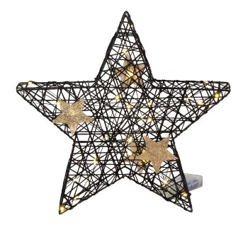 Shinning (warm white) star black