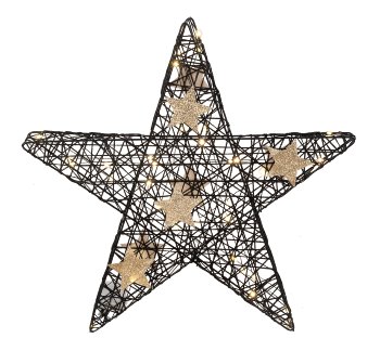 Shinning (warm white) star black