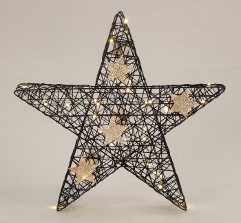 Shinning (warm white) star black