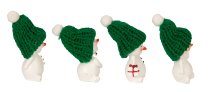 Cute snowman with green fabric hat