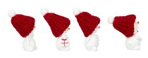 Cute snowman with red fabric hat