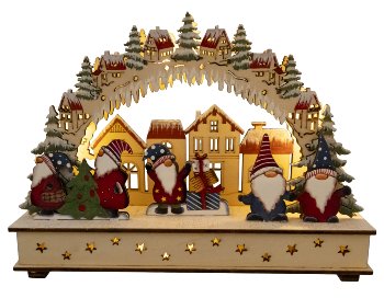 Wooden winter decoration gnomes