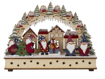 Wooden winter decoration gnomes
