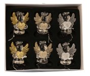 Glass angel w. golden/silver/clear