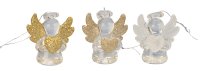 Glass angel w. golden/silver/clear
