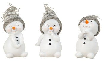 Cute snowman with grey/white hat