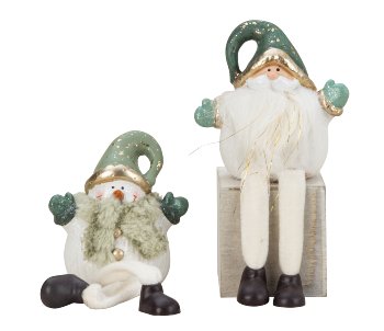 Modern snowman and santa with softlegs