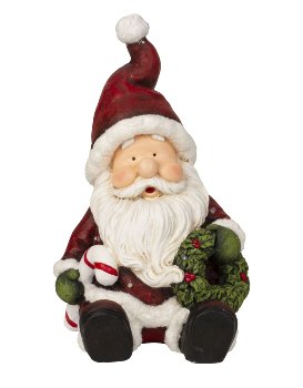 Santa sitting with LED-light h=38,5cm