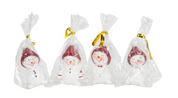 Niedliche Schneemänner stehend mit