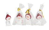 Niedliche Schneemänner stehend mit