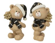 Winter bears black/golden h=15,5cm asst.