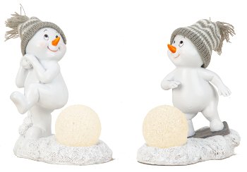 Cute snowman with grey/whit hat & LED