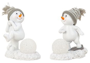 Cute snowman with grey/whit hat & LED