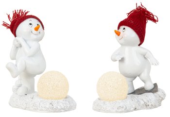 Cute snowman with red hat & LED snowball