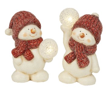 Snowman standing with hat & scarf and