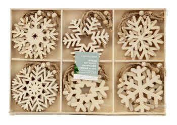 Snowflake wooden decoration for hanging