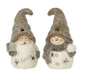 Nikolaus und Schneemann grau-braun