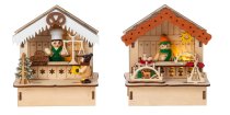 Wooden market houses h=12,5cm w=11cm