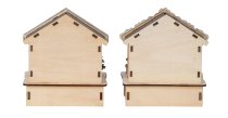 Wooden market houses h=12,5cm w=11cm