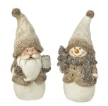 Santa and snowman light brown standing