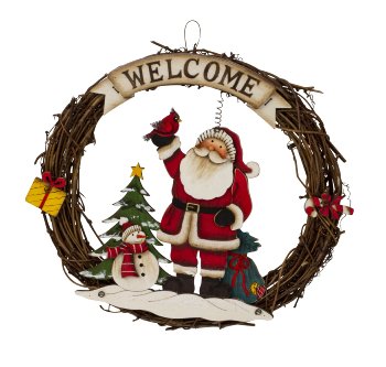 Weihnachts-Kranz "Welcome" mit Nikolaus