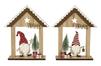 Wooden Xmas house "Xmas" h=22cm w=15cm