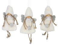 Wooden angel silver/white with fabric