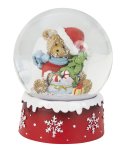 christmas waterball bear with santa hat