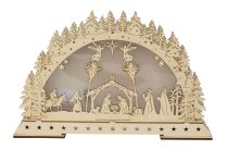 Winter landscape in wooden with nativity