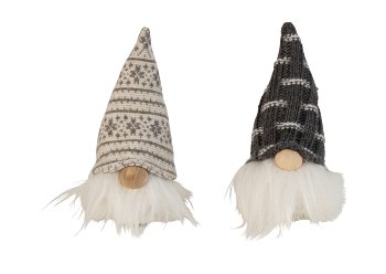 Fabric gnomes standing with long beard