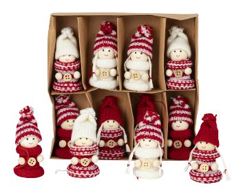Wooden doll white/red with shekel dress