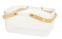 Metal basket white for carrying with