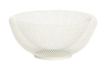 Metal bowl white round d=25cm h=12,5cm