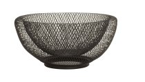 Metal bowl black round d=25cm h=12,5cm