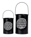 Metal-lantern flower of life black