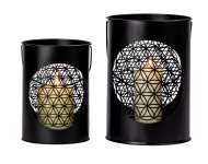 Metal-lantern flower of life black