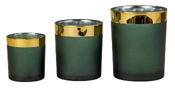 Set of 3 glass tealight holders