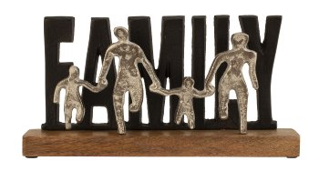 Words "Family" on wooden base h=15,5cm