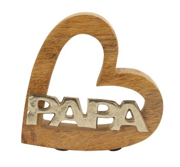 Wooden heart with word "PAPA" h=15cm