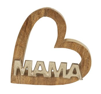 Holzherz mit Schriftzug "MAMA" h=15cm