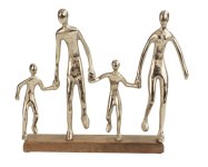 Family Scuplture on wooden base h=31cm