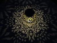 Metal solar decoration black with floral