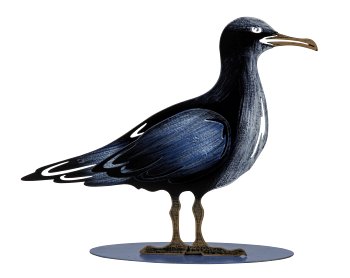 Metall Möve blau-schwarz h=20cm b=24cm