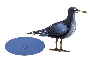 Metall Möve blau-schwarz h=20cm b=24cm