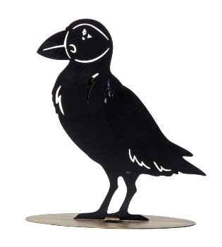 Metal raven blue/black h=21cm w=17cm