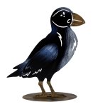 Metal raven blue/black h=28cm w=22cm