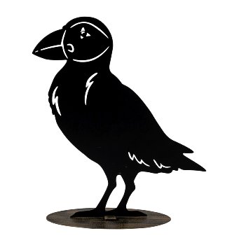 Metal raven blue/black h=28cm w=22cm