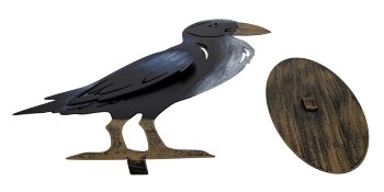 Metal raven blue/black h=28cm w=22cm
