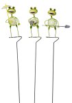 Metal frogs with fluorescent belly on